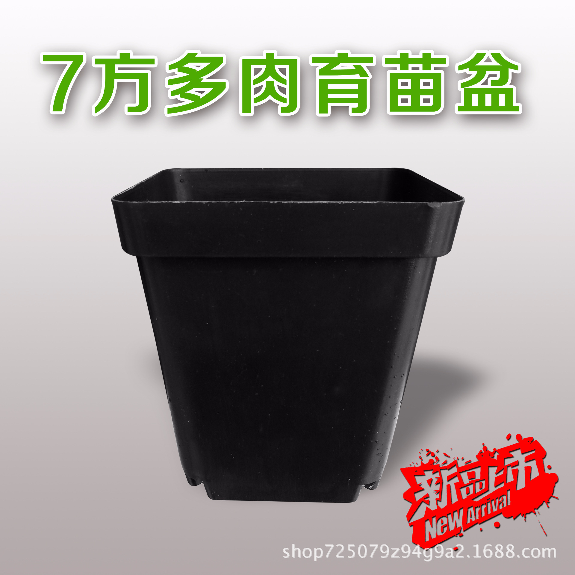 加厚多肉小黑方 7方育苗盆 塑料花盆 七方营养杯 小方盆
