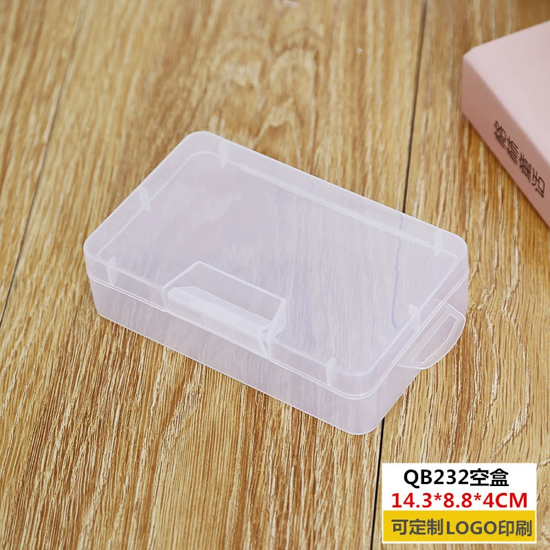 Plastic box, rectangular stationery, toy with accessories, increased thickness