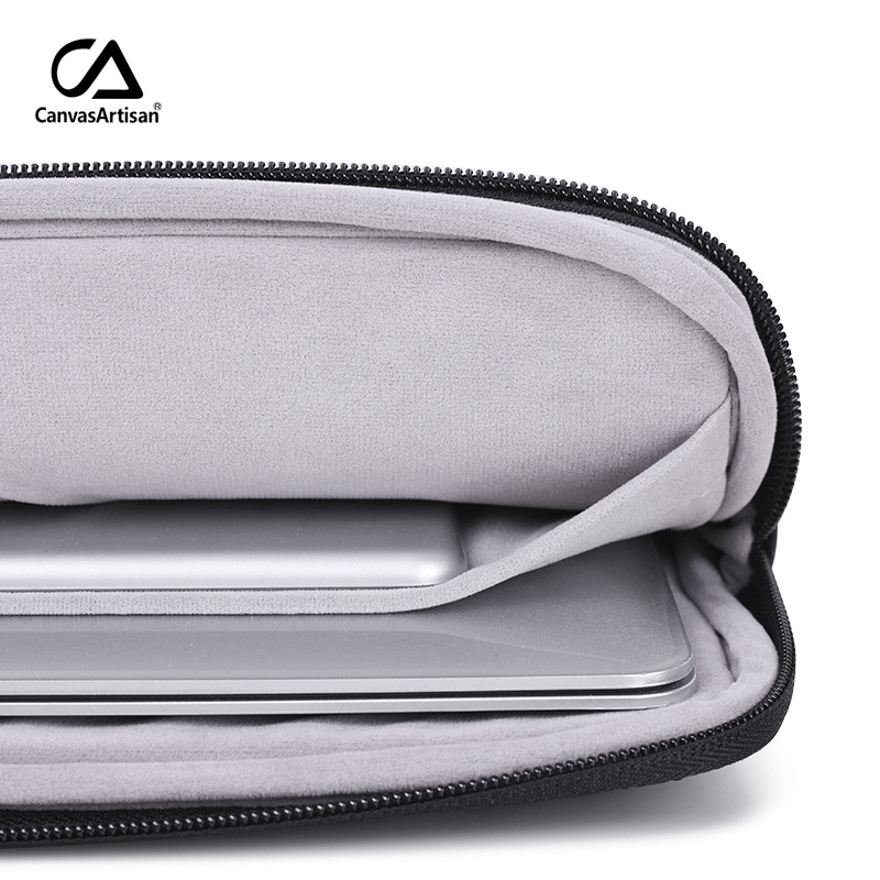 Canvasartisan pastel de lona al por mayor estilo coreano bolsa de ordenador portátil lychee patrón rombo liner bolsa