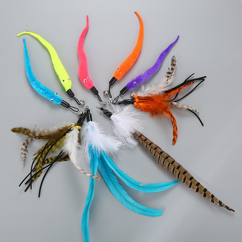 Pet Cat Toy Cat Stick Feather Replacement Head Cat Toy DIY Bell Replacement Head Amazon Cross-Border