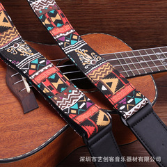 Ukulele strap with ethnic style, ukulele cross-body strap, small guitar strap