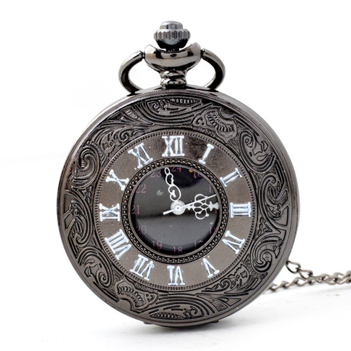 Boshiya quartz pocket watch wholesale pastoral style retro Roman hollow pocket watch men's and women's clothing accessories quartz watch
