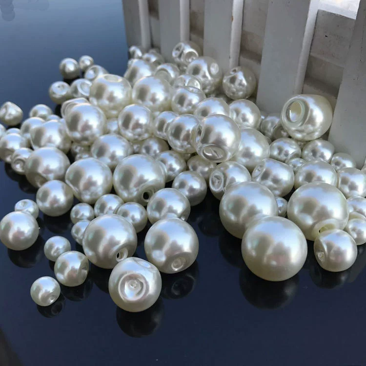 Пряжка для воротника с имитацией жемчуга Женская подсветка для волос Декоративные бусины из АБС-пластика Аксессуары для одежды Ручная вышивка из бисера Боковые отверстия Жемчуг