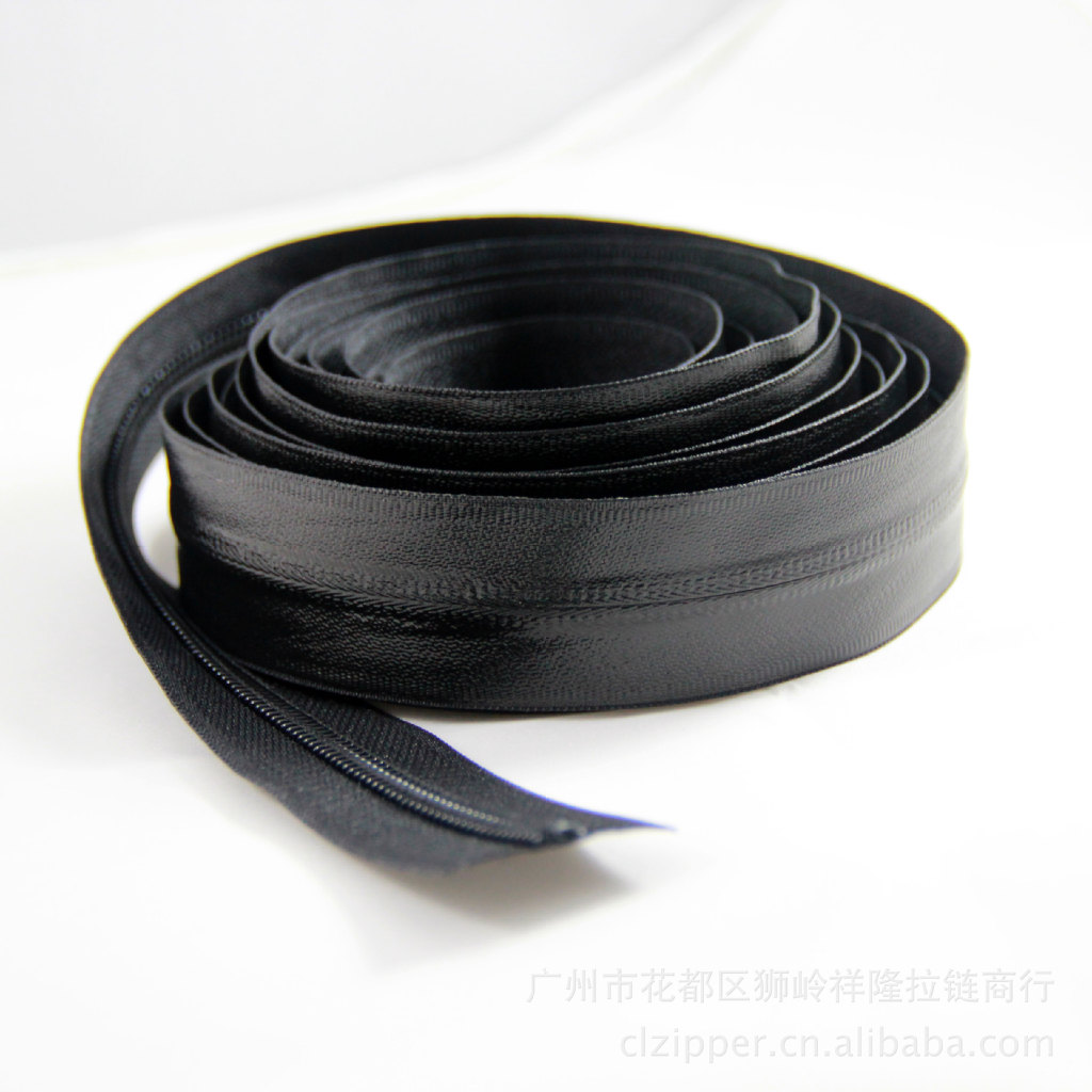 #5黑色防水尼龙码装拉链批发 PVC涤纶 多色供应