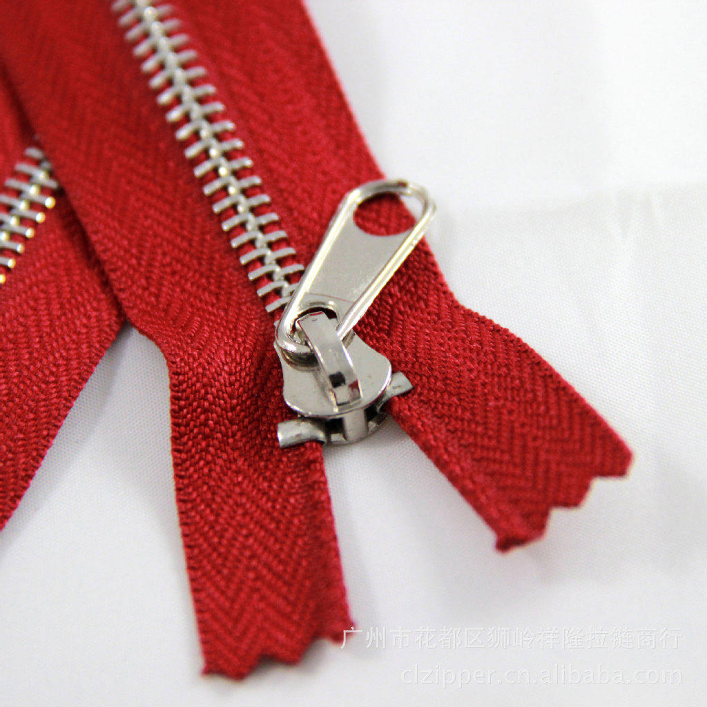 #5酒红色白金单拉条装拉链 16.5寸 爪码密尾条装多色供应