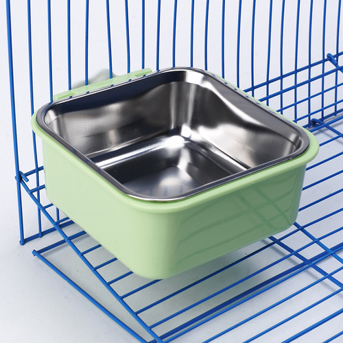 Pet food utensils dog water bowl fixed hanging stainless steel dog bowl cat food bowl wholesale