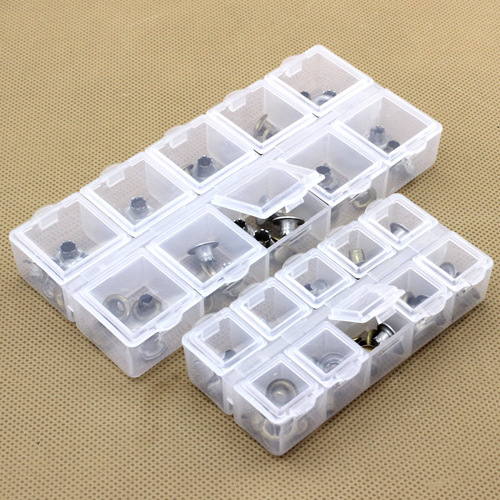 Large 10-square independent cover plastic box small parts packaging box earring components screw nail storage box PP