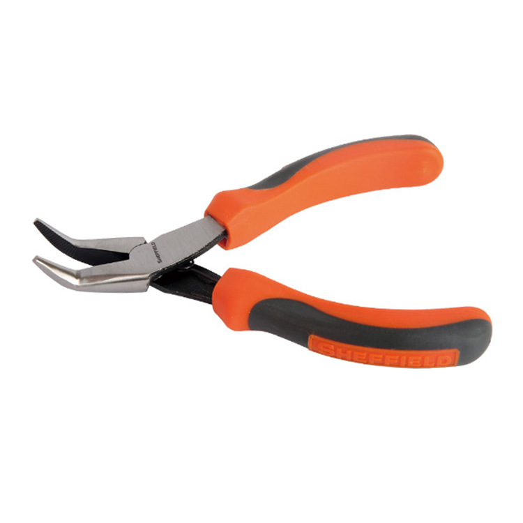 钢盾工具 省力型双色柄迷你弯嘴钳 弯咀钳5.5寸 S035044