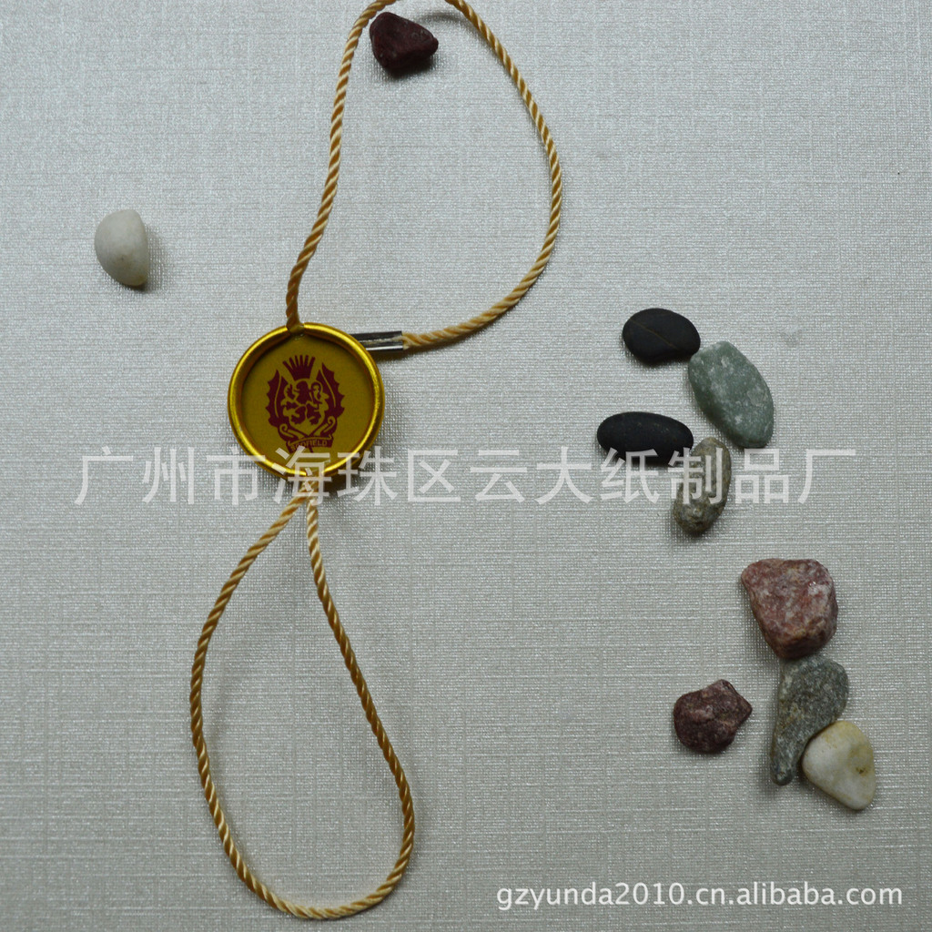 厂家直供 双插金属蜡绳服装滴胶吊粒定制 服饰休闲服挂绳吊粒定做