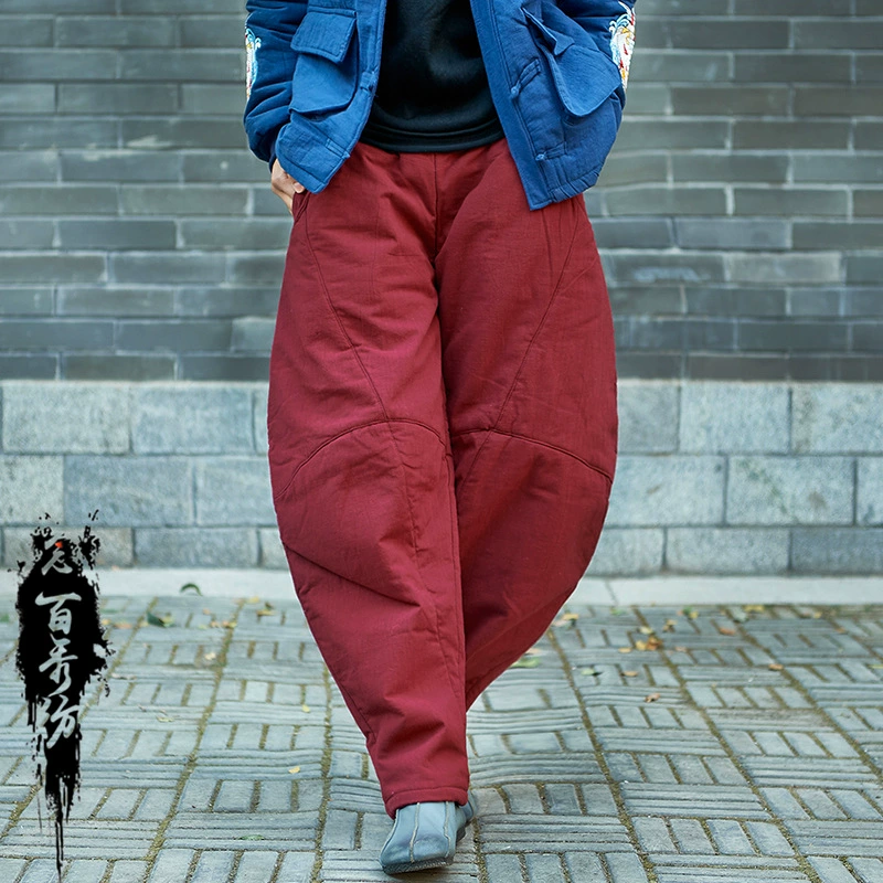 24 новых осенне-зимних женских свободных теплых мягких брюк-фонариков из хлопка и льна, брюк для йоги с хлопковой подкладкой.