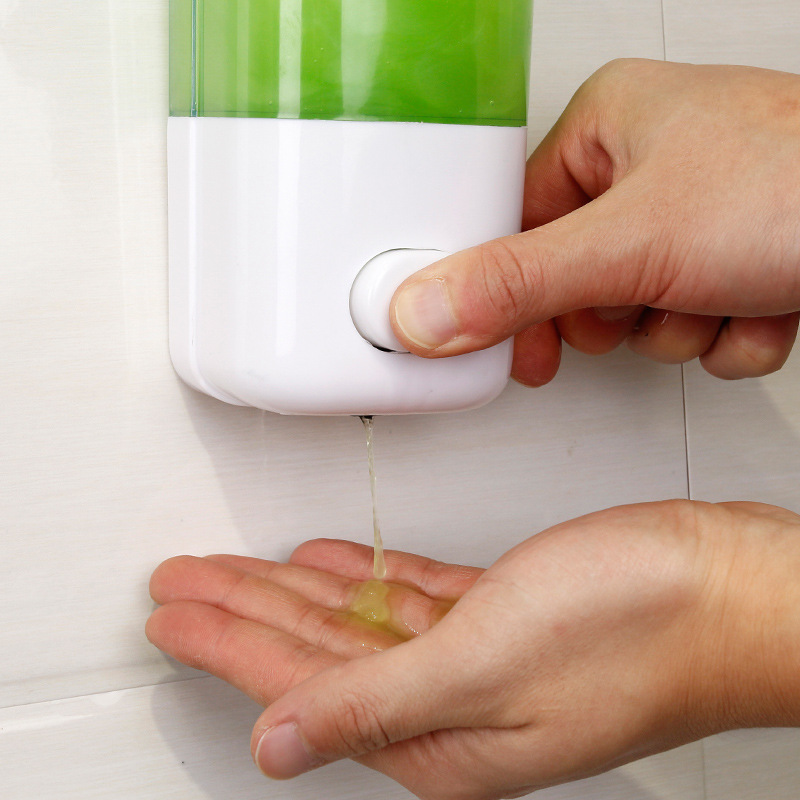 Dispensador de jabón manual montado en la pared 500ml Hotel baño teléfono móvil dispensador de jabón botella desinfectante transparente venta al por mayor