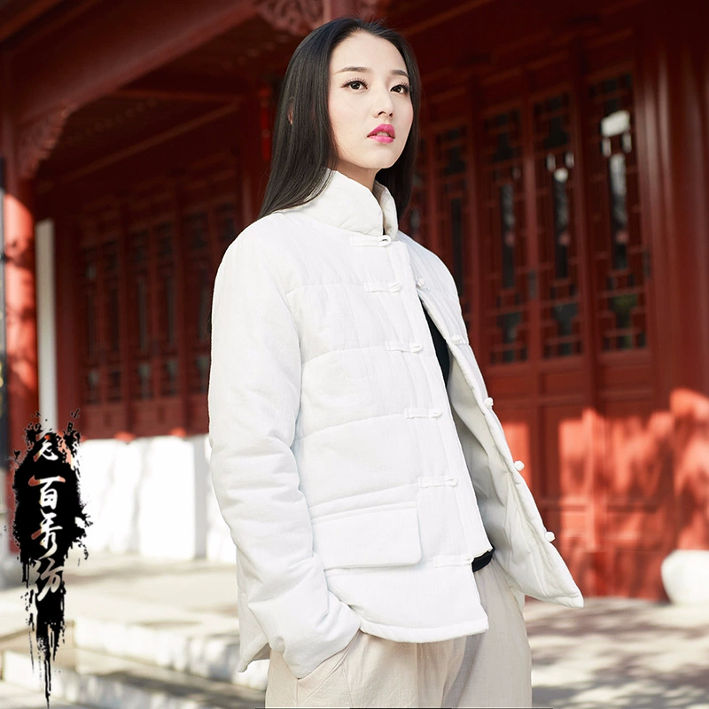 Новая женская утепленная хлопковая куртка из хлопка и льна в стиле ретро на осень/зиму 2025 года