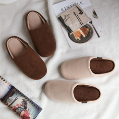 Autumn and winter Japanese style warm cotton slippers soft bottom household indoor home cloth bottom silent slippers wholesale for women and men