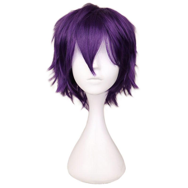 Anime fake hair cosplay wig wild good God/Wandering God poor night fight dark purple cos wig universal reverse