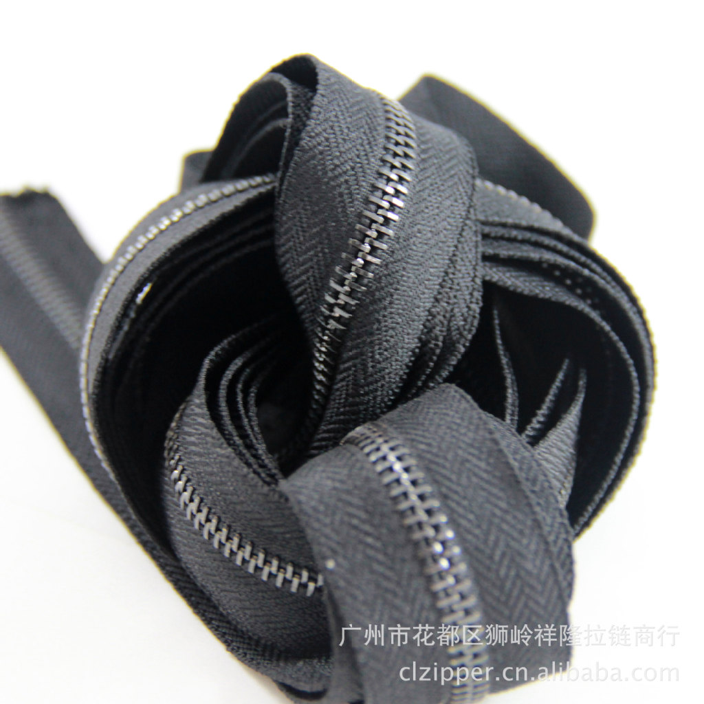 5#锖色磨光金属拉链 大5号锖色金属铜单拉批发 多色供应