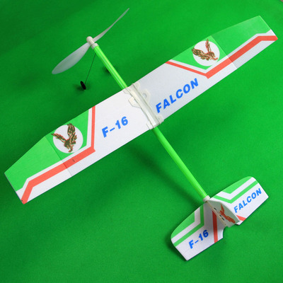 Teenagers Model airplane Contest Optional manual DIY Foam Aircraft F-16 Elastic Power Glider