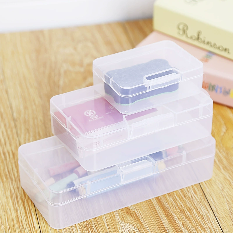 Plastic box, rectangular stationery, toy with accessories, increased thickness