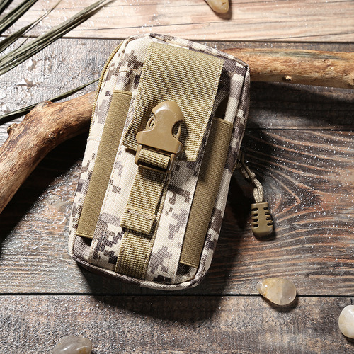 Manufacturer vertical canvas mobile phone sports waist bag multi-functional tactical bag camouflage wear belt casual wholesale