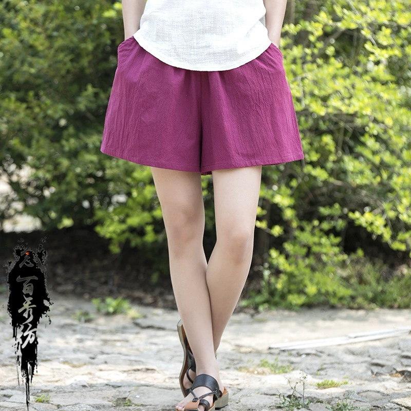 25 весенне-летних женских новинок из хлопка и льна Nianbaixiu, женские облегающие брюки, простые литературные женские повседневные брюки, шорты, мешковатые брюки