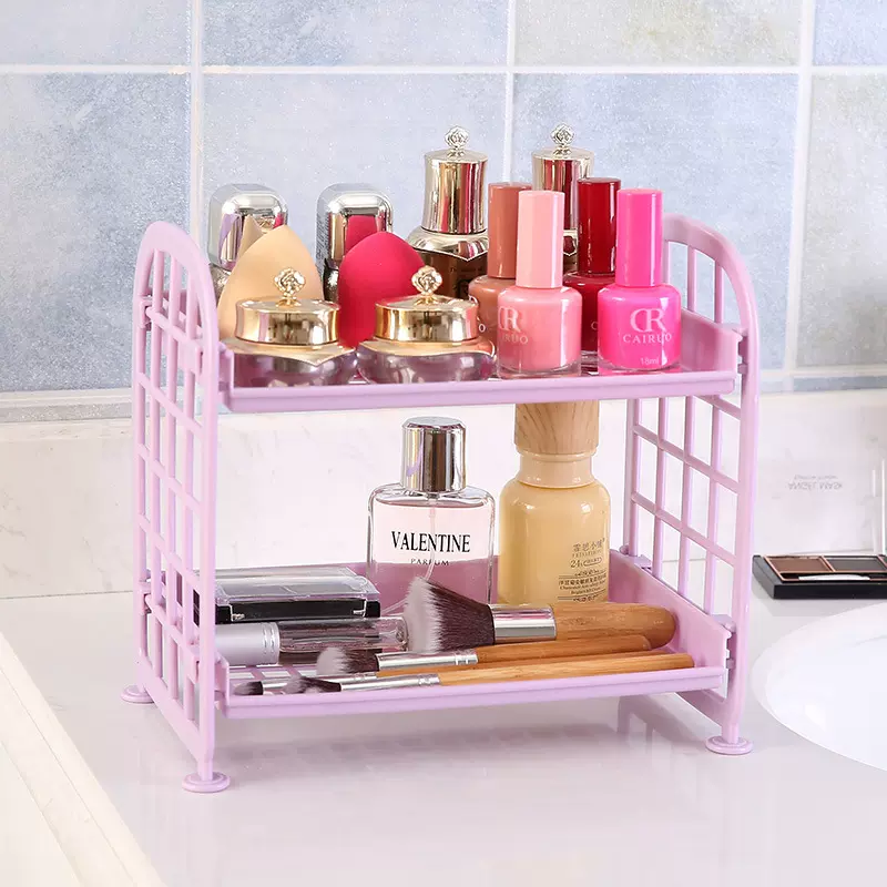 塑料置物架桌面收纳盒厨房浴室架子双层化妆品收纳架创意收纳架