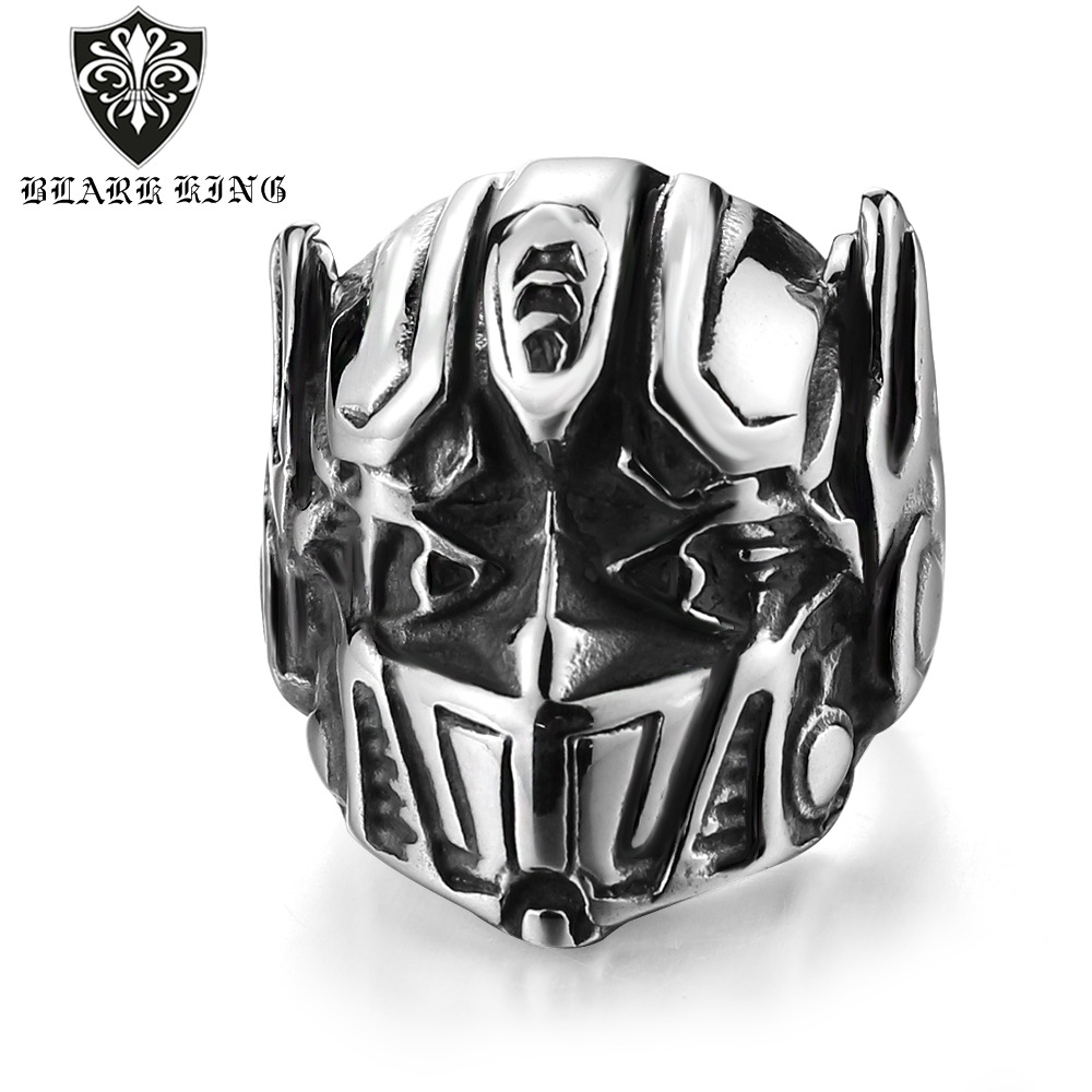 Cross-border jewelry 2021 personalized new European and American film style Optimus Prime ring personalized robot ring jewelry