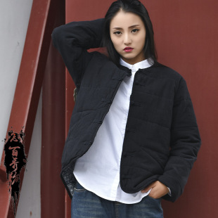 2024 Autumn and Winter Cotton and Linen Women's New Products Nian Baixiu Textile Zen Retro Fresh Button Women's Long-Sleeved Cotton Clothes and Jackets