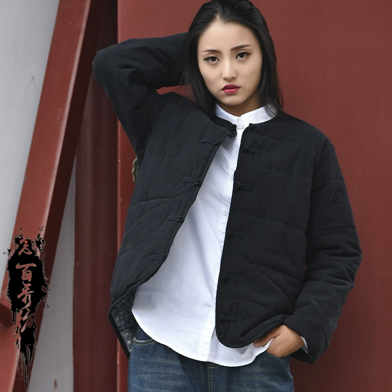 Новинка осени/зимы 2025: Женское хлопково-льняное пальто и куртка Nianbaixiu Textile в стиле ретро-зен с пуговицами, длинный рукав