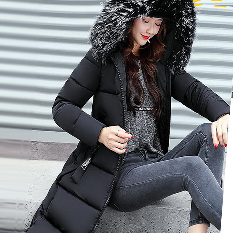 棉衣冬装新款中长款羽绒棉服女大毛领外套冬新款保暖上衣