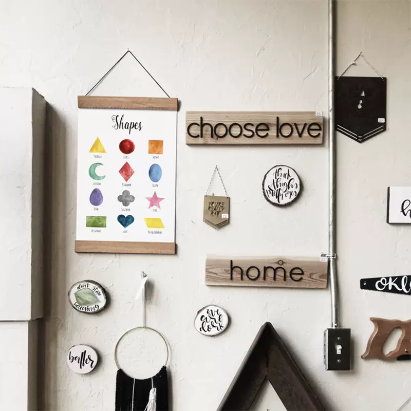 SZreggio儿童房装饰水彩形状挂画可打印 蒙氏华德福 瑞吉欧环创