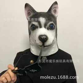 万圣节化妆舞会狼狗逗比哈士奇小狗阿拉斯加犬面具头套动物