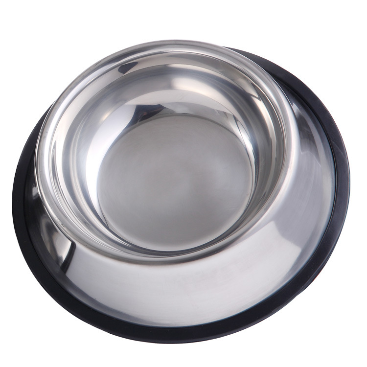 Cuenco de perro de acero inoxidable de alta calidad antideslizante Pet Bowl Pet Food Bowl vajilla 6 tamaños de suministros para mascotas en stock al por mayor