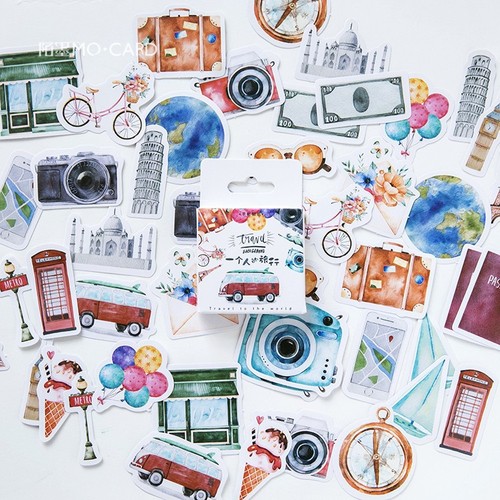 Mojie Box Sticker - One Person's Travel Notebook Album Decor Sticker Sealing Sticker DIY Sticker 46 Pcs