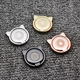 Little Devil Mobile Phone Holder Metal Cat Ear Ring Buckle Holder 360 Rotating Mobile Phone Cartoon Back Sticker Holder