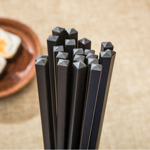 筷子10双密胺公筷合金筷塑料黑金刚消毒黑色磨砂商用筷子一人一筷