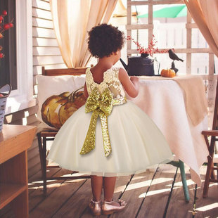 Блестки для ногтей с бантиком, платье, кружевная юбка на девочку, костюм, Aliexpress, детская одежда