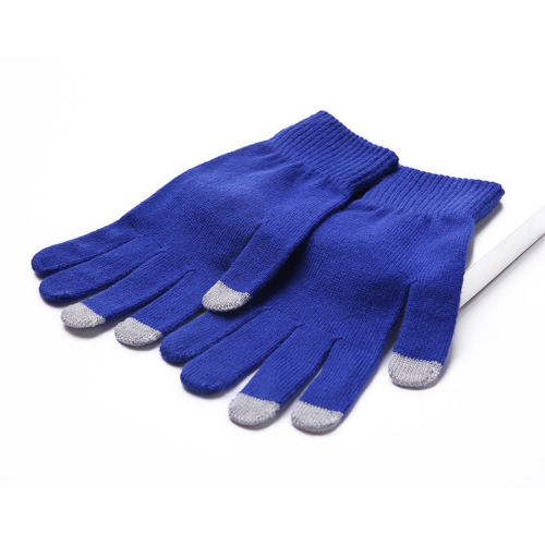 Autumn and winter couple's cashmere wool thread touch screen gloves for men and women with full fingers and five fingers to keep mobile phones warm for students with velvet and thickening