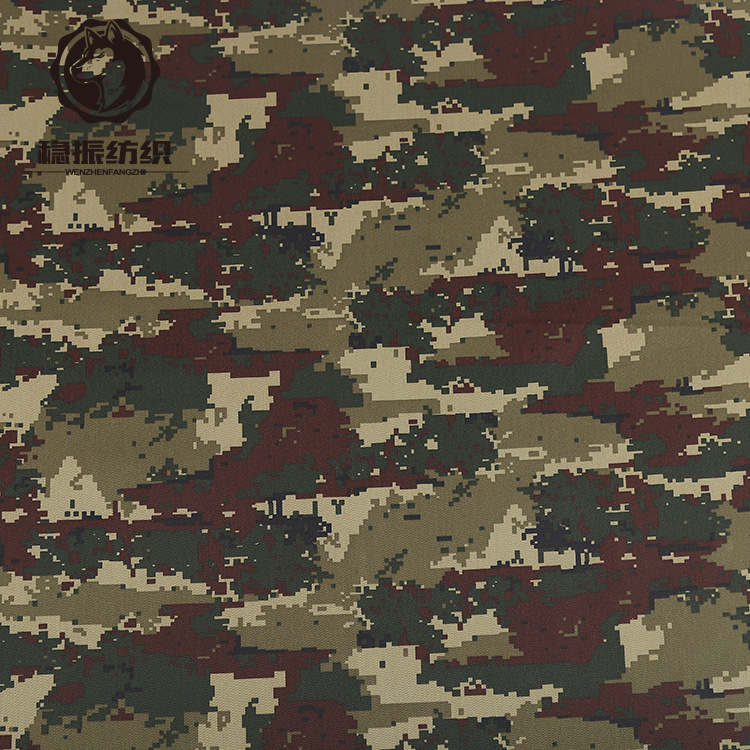 厂家直供涤棉混纺中亚乌兹别克斯坦纱卡迷彩布面料现货