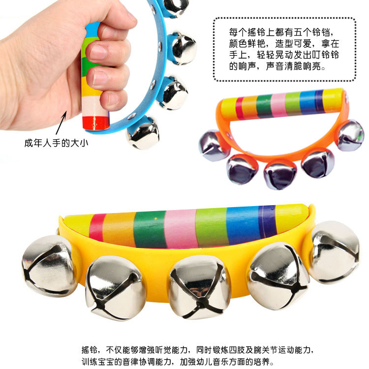 Orff sonajero de dibujos animados de madera martillo de arena de madera entrenamiento sonajero auditivo bebé ejercicio mano sosteniendo instrumento musical juguete