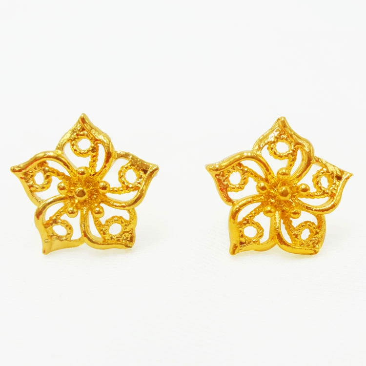 Fashionable earrings flower-shaped, cute copper accessory, internet celebrity, wholesale