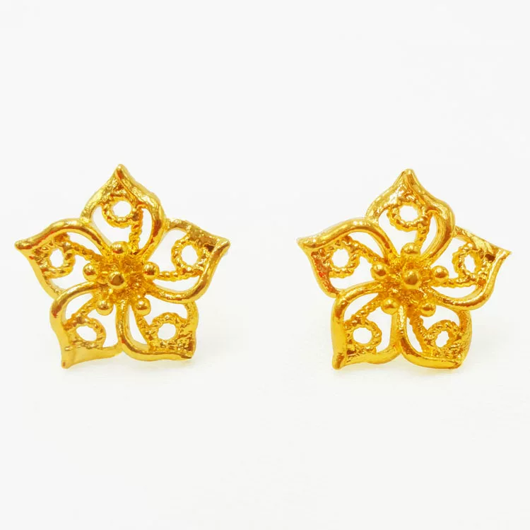 Fashionable earrings flower-shaped, cute copper accessory, internet celebrity, wholesale