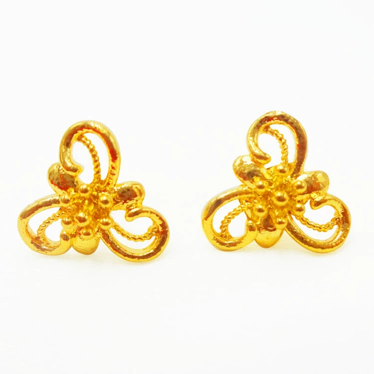 Fashionable earrings flower-shaped, cute copper accessory, internet celebrity, wholesale
