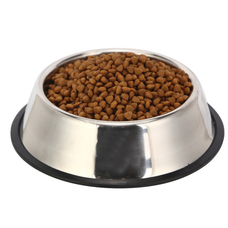 Cuenco de perro de acero inoxidable de alta calidad antideslizante Pet Bowl Pet Food Bowl vajilla 6 tamaños de suministros para mascotas en stock al por mayor