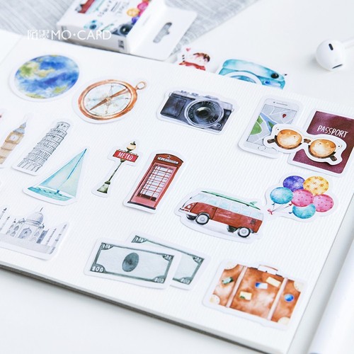 Mojie Box Sticker - One Person's Travel Notebook Album Decor Sticker Sealing Sticker DIY Sticker 46 Pcs