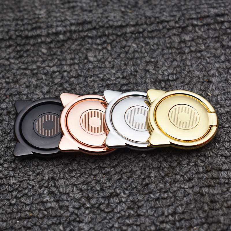 Pequeño diablo teléfono móvil soporte de metal gato oído anillo hebilla soporte 360 rotación teléfono móvil de dibujos animados espalda pegatina soporte