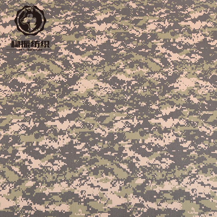 厂家直供涤棉混纺俄罗斯绿色数码厚纱卡迷彩布面料现货批发