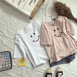 夏季新款韩版学生女士短袖T恤女学生衣服宽松上衣打底衫女装批发