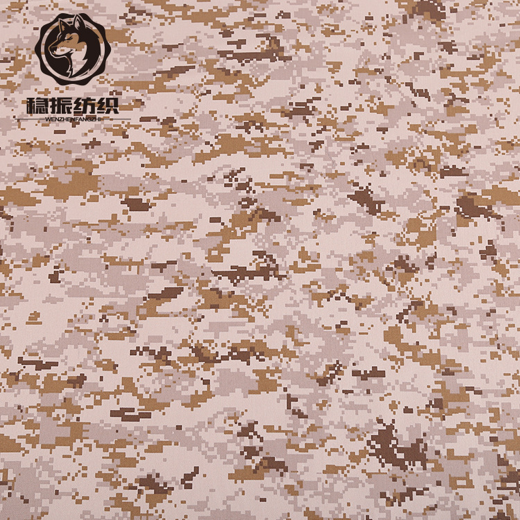 厂家直供涤棉沙特阿拉伯沙漠数码精梳厚纱卡迷彩布面料