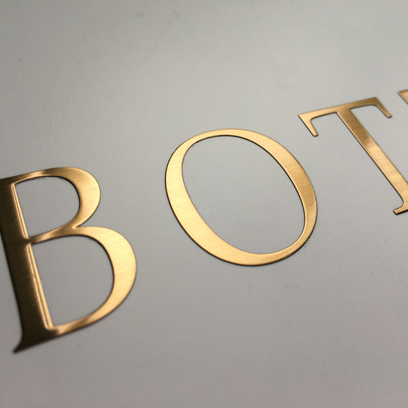 金色拉丝金属分体自粘镍标牌 可定制不锈钢铝铜材质蚀刻拉丝标牌