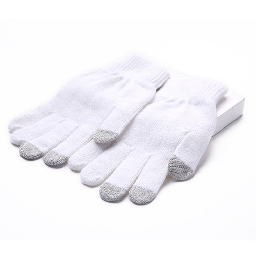 Autumn and winter couple's cashmere wool thread touch screen gloves for men and women with full fingers and five fingers to keep mobile phones warm for students with velvet and thickening