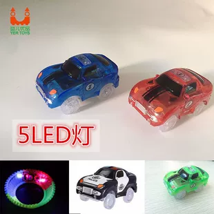Светящийся трек-конструктор с машинкой и 5 LED-огнями